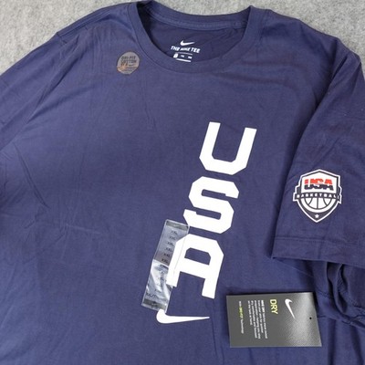 Team USA Basketball Shirt Mens 2XL XXL Blue Nike Dri-FIT Olympics United States