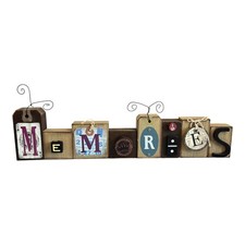 Handmade Wooden Block Letters Spelling Out "MEMORIES" Vintage Look 15" Long