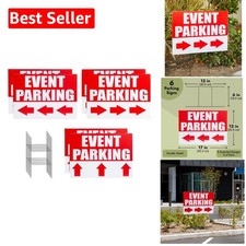 Easy to Install Event Signage - 6-Pack of 12 x 17 Inch Parking Signs with Stakes