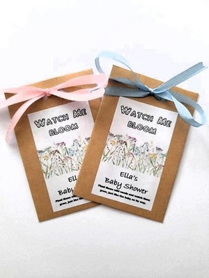 SET OF 10 - Wildflower Seed Packet Baby Shower Favor, Watch Me Bloom