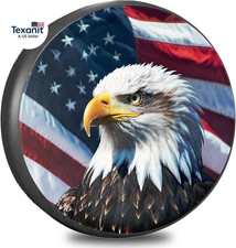 RV Spare Tire Cover with American Eagle USA Flag, Trailer Tire Covers PVC Leathe