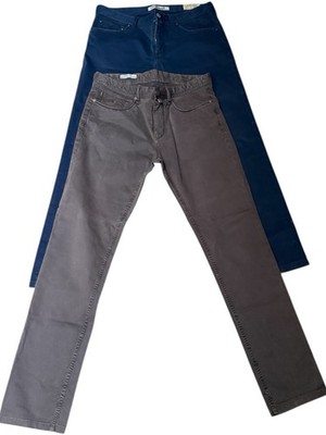 H.E. by Mango Men s Pants Lot of 2 Size 32 Blue Gray Casual Chino 5 Pocket