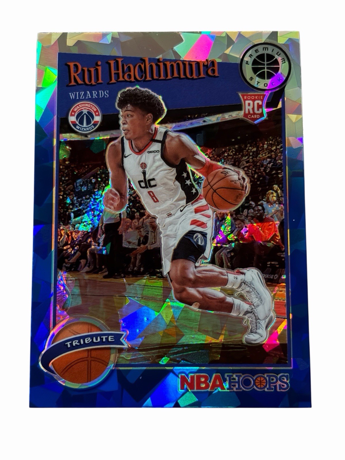 2019-20 Hoops Premium Rui Hachimura Tribute Rookie RC Blue Cracked Ice 300