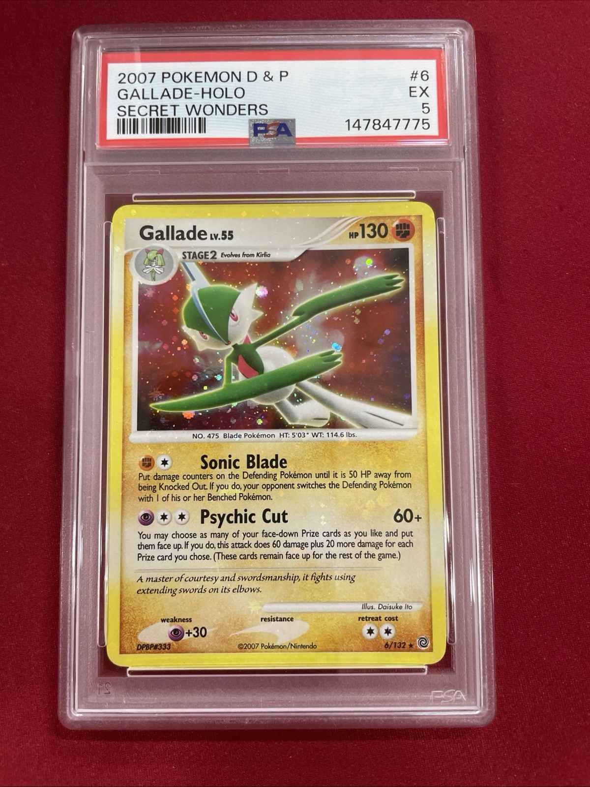 GRADED PSA 5 2007 Pokemon D & P Gallade-Holo Secret Wonders #6