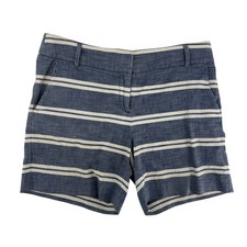 Loft Riviera Shorts Womens 4 Blue White Excellent Striped Cotton Mid Rise