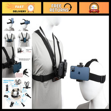Mobile Phone Chest Strap Mount for POV Vlogging - Compatible with iPhone, Samsun