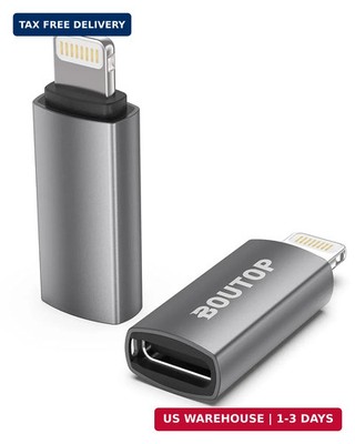 BOUTOP [MFi Certified] 27W USB C to Lightning Adapter Support PD Fast Charging,N