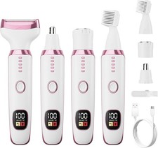 4-in-1 Electric Razor For Women Wet Dry Shaver Bikini Trimmer Grooming Kit