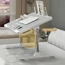 Laptop Bed Tray Desk, Foldable and Adjustable Lap Table with Heights and Angl...
