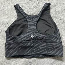 Lululemon Womens Wunder Train Bra Long Line Size 6 Le Tigre Camo Deep Coal