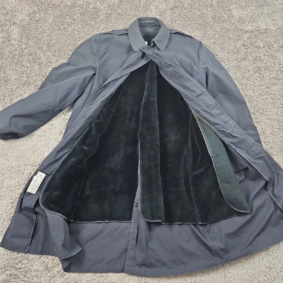 VINTAGE Military Jacket Mens 46 XL Blue All Weather Coat Lined Navy 80s USA - Image 2 of 4