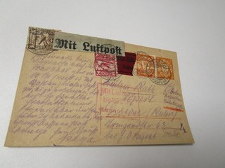 POLEN Postkarte 1924 Danzig per Luftpost