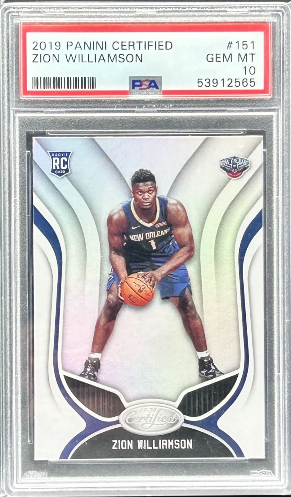 Zion Wiliamson 2019 Panini Certified 151 [ PSA 10 GEM MINT ] RC Rookie