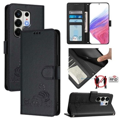 RFID Embossed Cat/Rat Pattern Drawstring Case Cover for Tecno Camon 50 4G