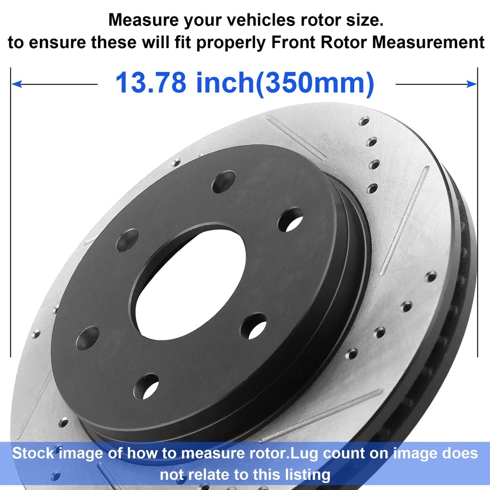 Kits de rotores de freno y pastillas de freno delanteros perforados para Ford F-150 Expedition Foto 2 de 4