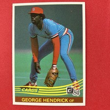 George Hendrick 1984 Donruss Card #475 MLB St.Louis Cardinals