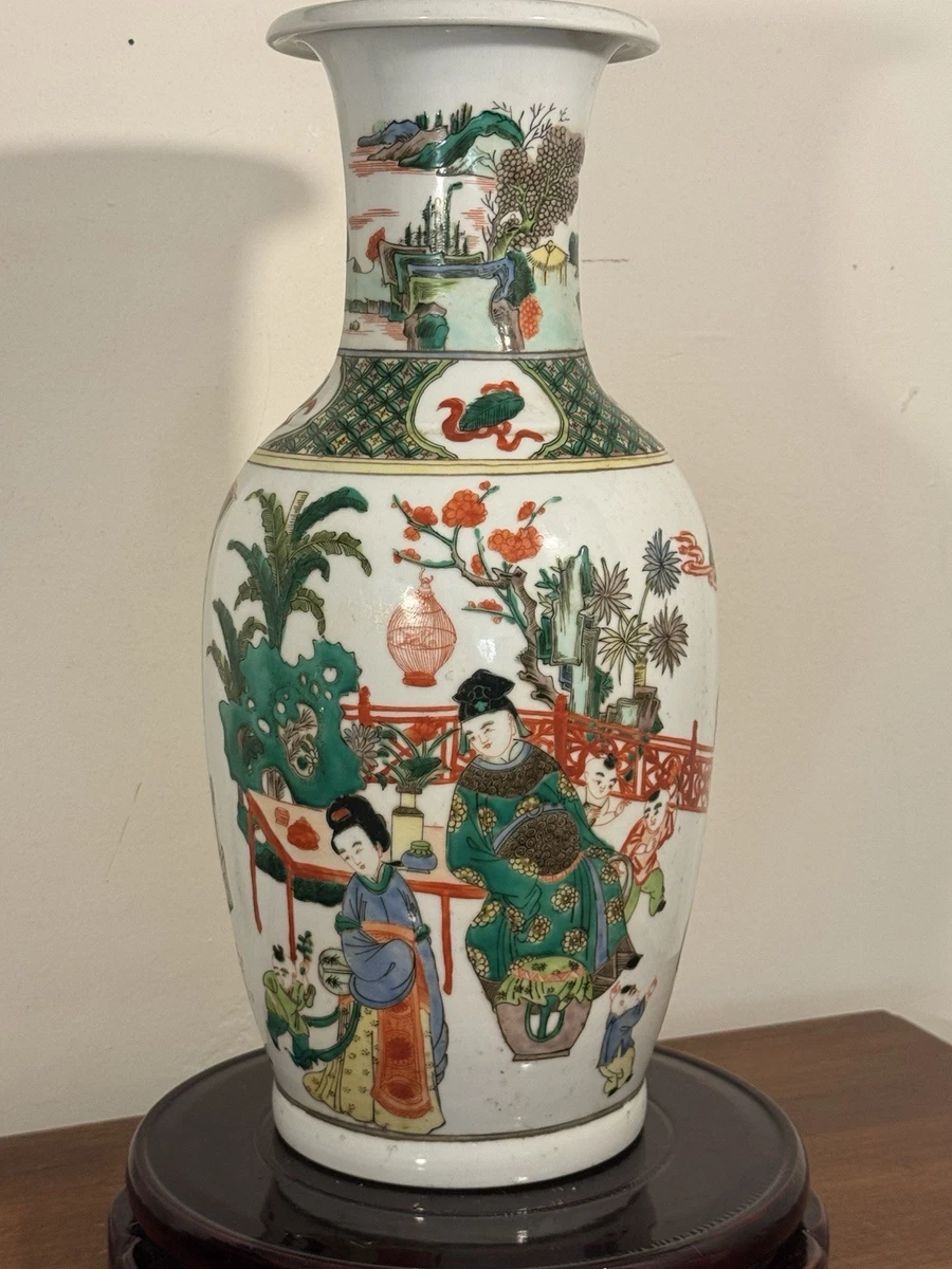【時代古作品❗】中国古陶磁器　清代～民国期　清朝民窯　色絵　草花の図　大瓶　花入 陶瓷多色1800年以前亚洲古董| eBay