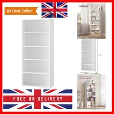 Bookshelf, 5-Tier Bookcase, Storage Shelving Unit, Display Shelf with Open Co...