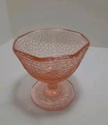 VINTAGE PINK DEPRESSION CRACKLE GLASS SHERBERT DESSERT REPLACEMENT
