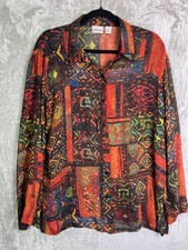 Chico's SZ 2 Silk Tribal Tapestry Jacket Boho Fairy Whimsygoth Dark Maximalist