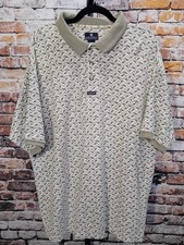 Givenchy Polo Shirt Mens XL Beige All Over Print Activewear Logo Casual