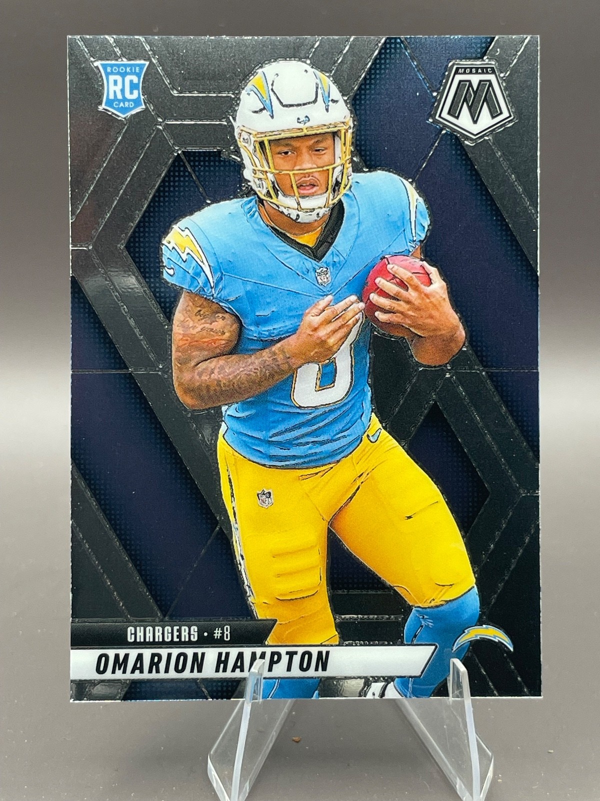 OMARION HAMPTON rc #335 Rookie Card 2025 Panini Mosaic CHARGERS
