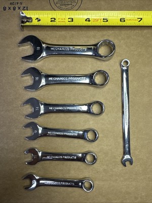 Stubby Combination Wrench Metric 6 PIECE 19mm to 10mm MECHANICS PRODUCTS