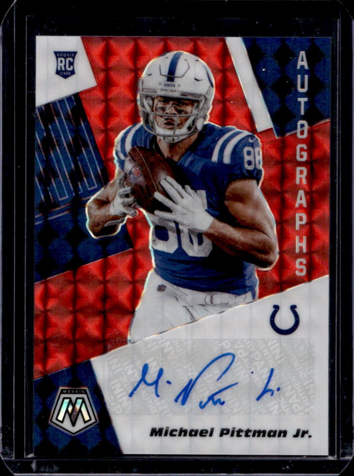 Michael Pittman Jr. Panini Mosaic Rookie Autographs Mosaic #RA14 Fusion Red Choice