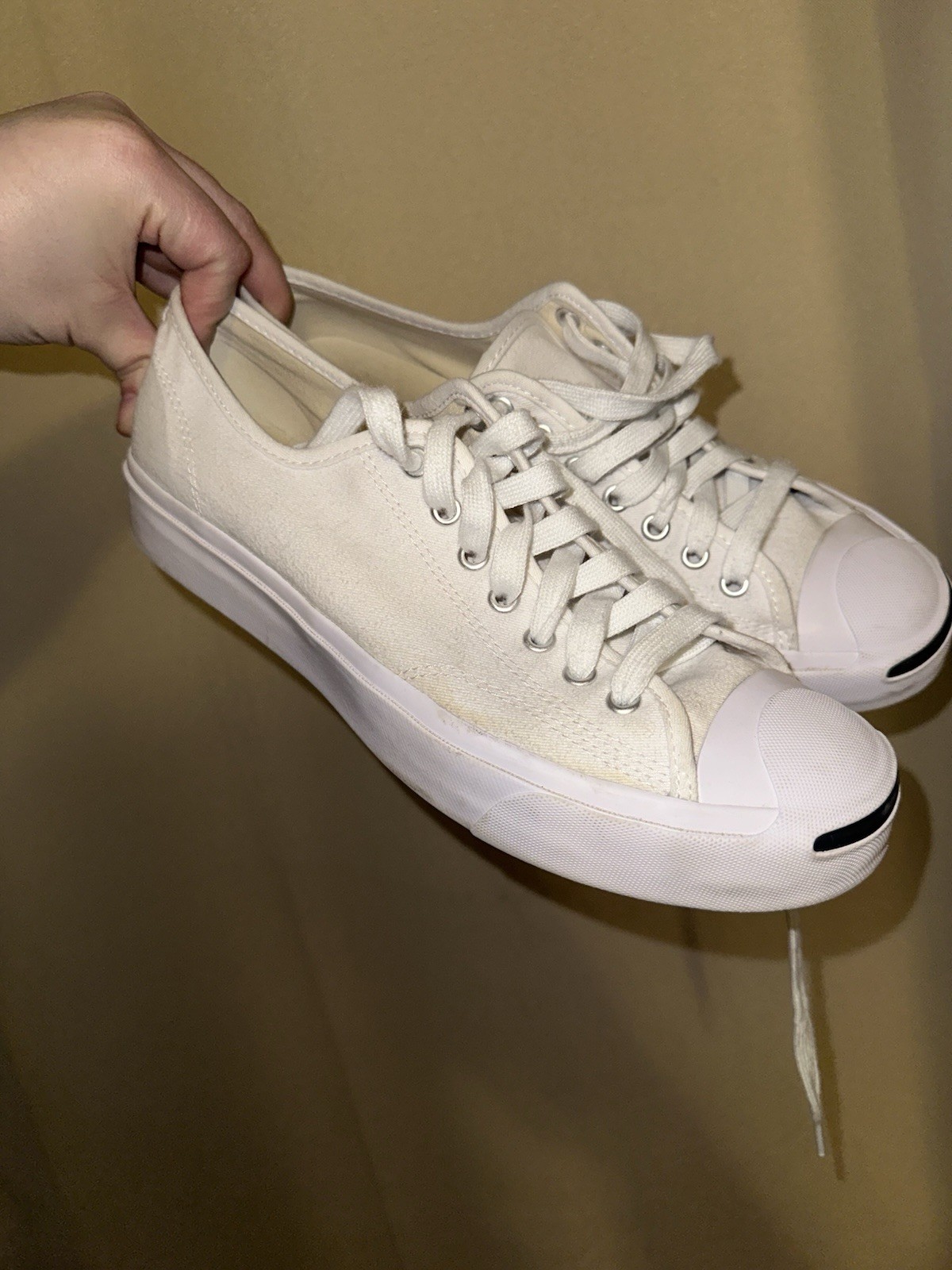 white Converse Jack Purcell low top canvas sneakers women’s size 10.5 thumbnail 3