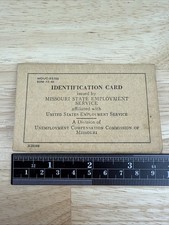 1941 Missouri State Employment ID Card St. Louis Vintage Salesman State Labor