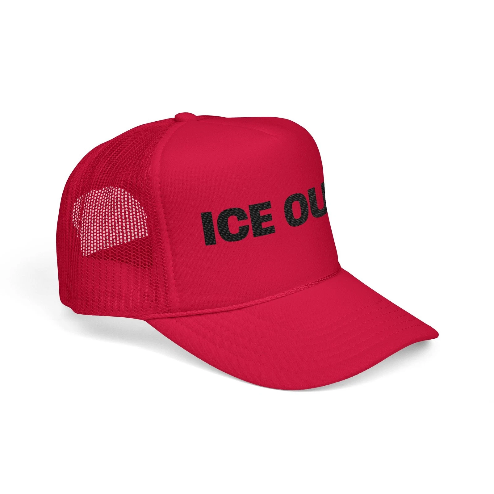 ICE OUT Trucker Hat Embroidered Foam Mesh Cap Abolish ICE Protest Hat, Protest