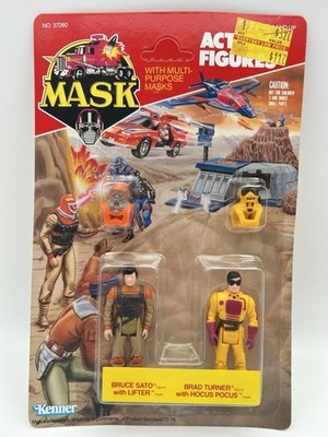 Kenner M.A.S.K. Bruce Sato & Brad Turner Action Figure Set Sealed Unpunched 