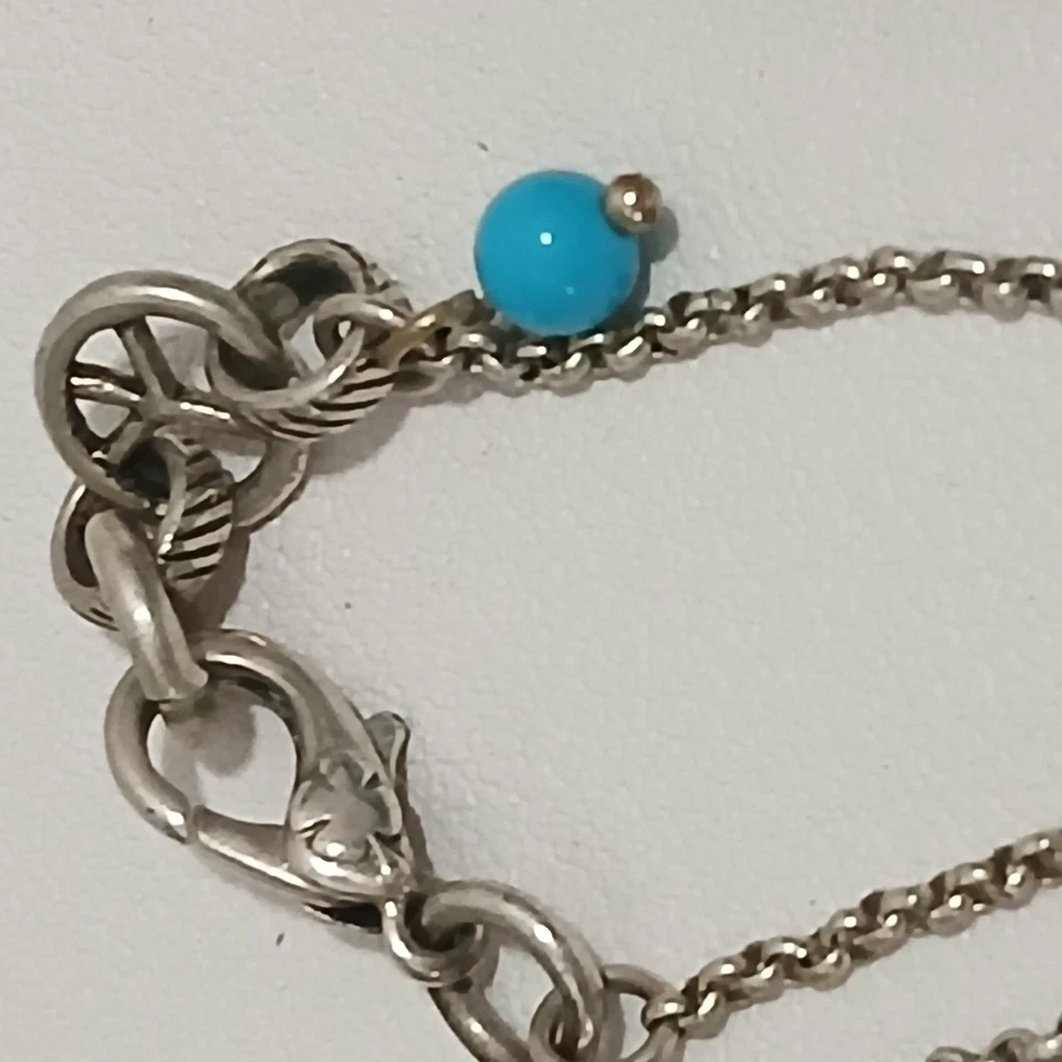 Lucky Brand Necklace with Peace Sign Guitar Pick And Black Stretch Bracelet  - Image 4 of 4