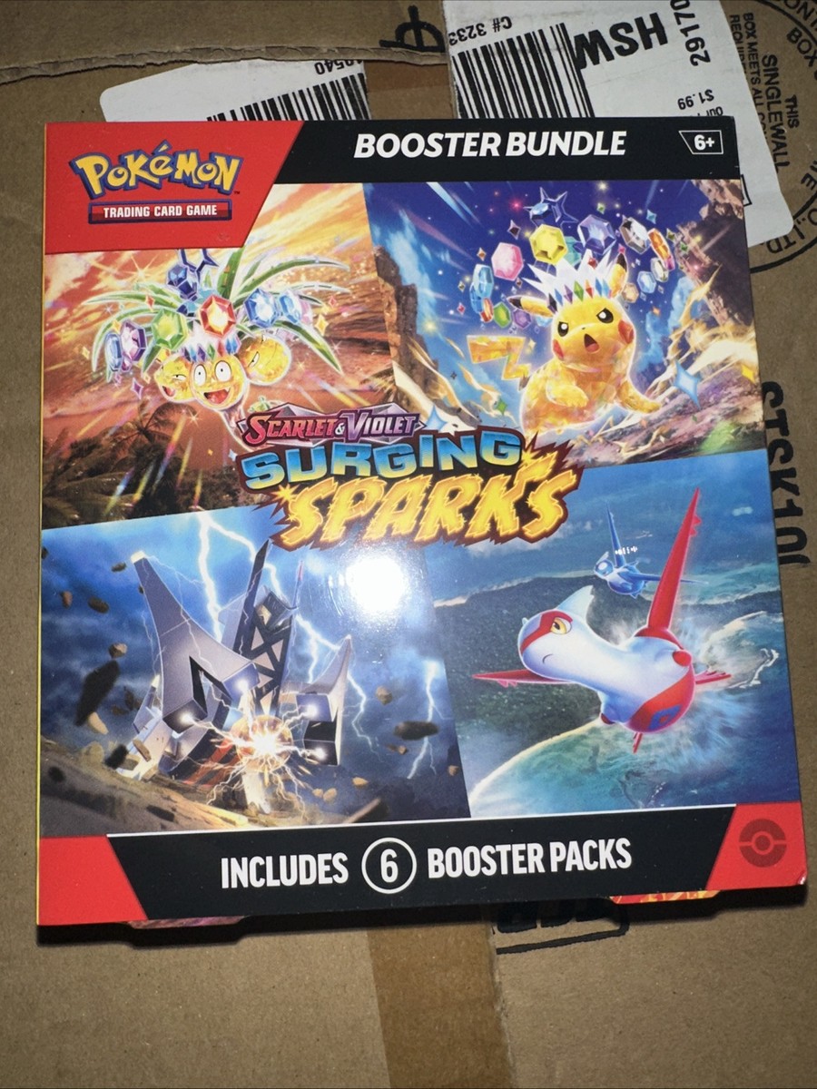 Pokemon Surging Sparks SV08 Booster Bundle TCG 6 packs New Sealed