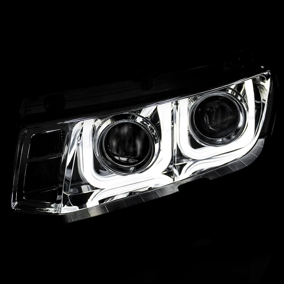 Chrome Clear Lens Projector Headlight Set w/U-Bar for 2014-2015 Chevrolet Camaro - Image 4 of 4