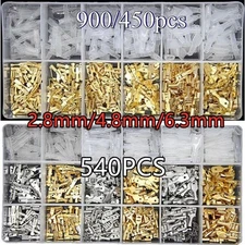 900pc Assorted Insulated Electrical Wire Terminal Crimp Connectors Spade Set Kit