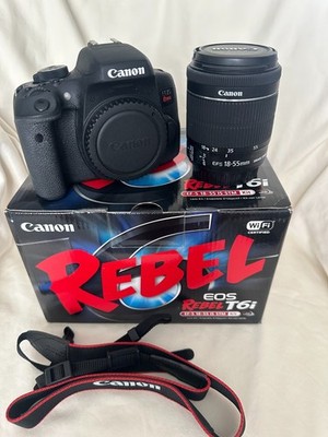 Canon EOS Rebel T6i DSLR Camera + 18-55mm IS STM Lens + Rebel Case