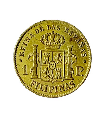 1 GOLD PESO / ORO. ISABEL II. Philippines / Filipinas. 1865. XF / EBC