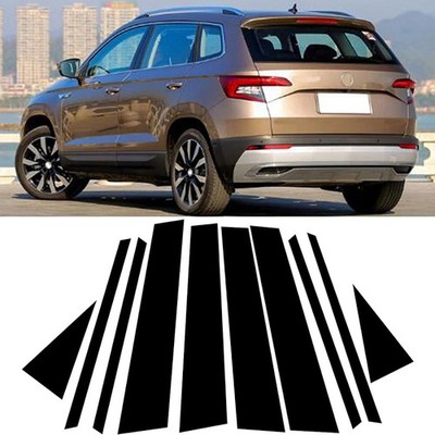 8x Gloss Black Window Pillar Post Trim Fit For Skoda Karoq 2017 2018 2019 -2022