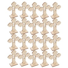 20 Piezas Cruces de Madera para Artesanía Sin Acabar Beige Rústico Cristiano Decoración de Mesa
