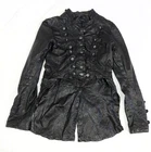 AllSaints Spitalfields Jack PLace Leather Jacket Military Tailcoat UK Size - 10