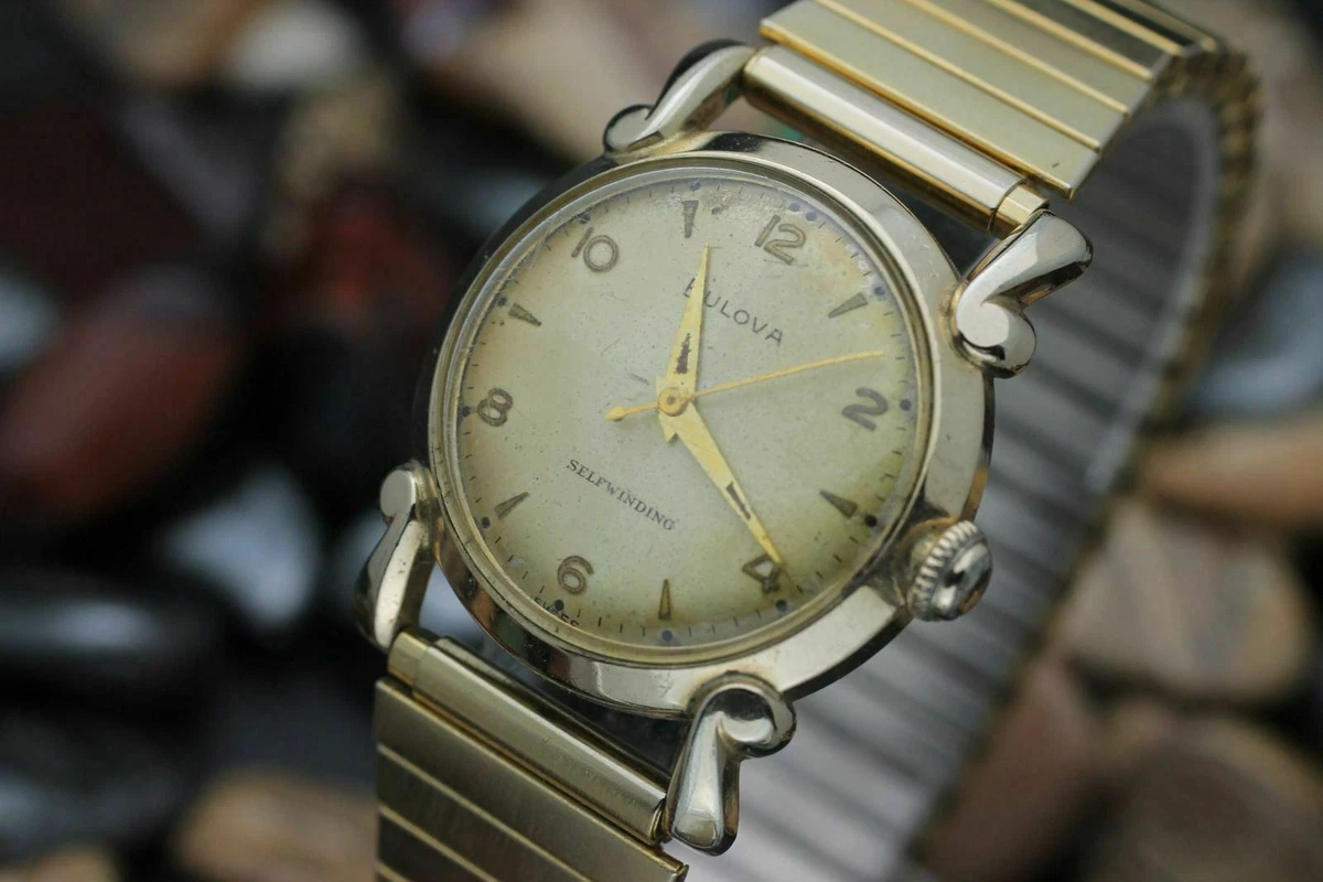 C. 1954 BULOVA Automatic 17 Jewel Fancy Lugs Gold Filled Men s Dress Watch