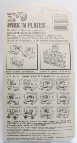 HOT WHEELS MICRO PARK 'N PLATE CORVETTE WITH RED TINTED FRONT PLATE TO CUBE - Bild 2 von 2