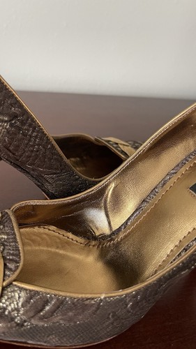 Dolce & Gabbana Gold Leaf Jacquard Pump Heels | Size EU 38 - Picture 12 of 16