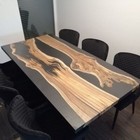Epoxy Resin Art Table Walnut Custom Order Table Top For Dinning Room Furniture