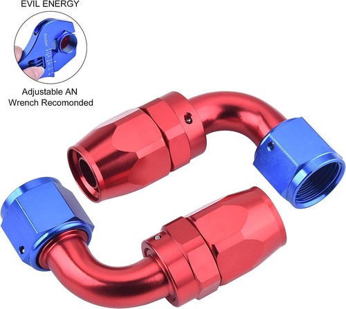 1PC 6AN 8AN 10AN Swivel Hose End Fitting 0/45/90/180° for Braided CPE Fuel Line - Picture 39 of 54
