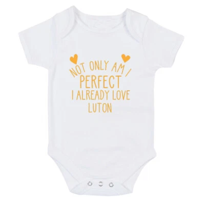 Luton Perfect I already love Baby grow body suit or One Size Bib