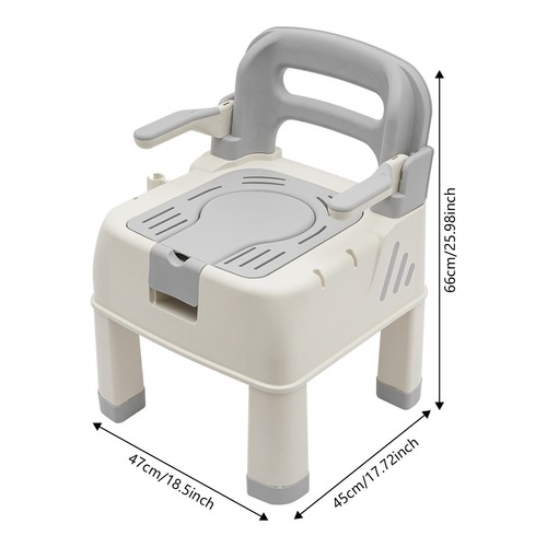 Silla de ducha moderna asiento de seguridad de baño silla de inodoro portátil con cómoda - Imagen 14 de 21