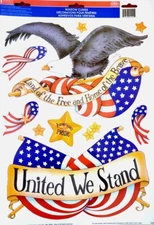 Large Sheet Window Clings USA Decals Stickers Home Car Truck 2"-7" Eagle + More