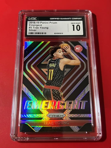 2018-19 Panini Prizm Trae Young RC Rookie Emergent Silver SP CGC 10 GEM